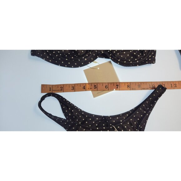 SAME Bikiny Set 2pc Womens Swim The Lady Bra 90's Polka Dot Sz Xs Black/White - Picture 8 of 11
